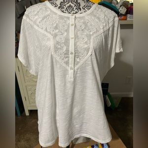 NWT Lucky Brand Cream Top sz xxl
